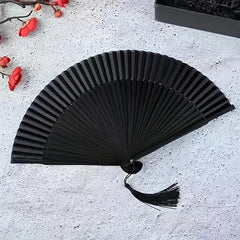 Solid Blank Folding Fan Plastic Folding Fan Hanfu Ancient Costume Accessories