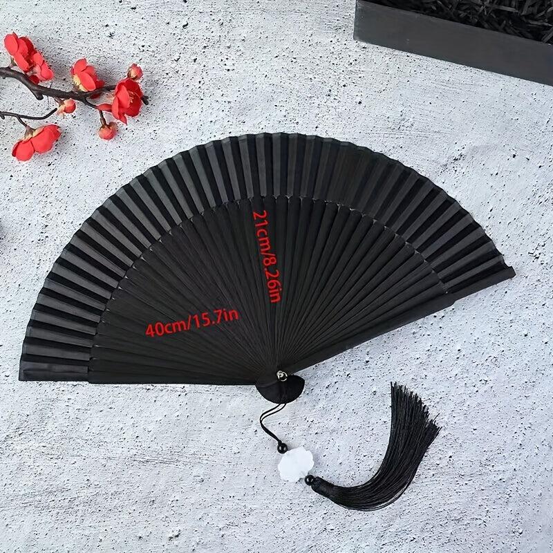 Solid Blank Folding Fan Plastic Folding Fan Hanfu Ancient Costume Accessories