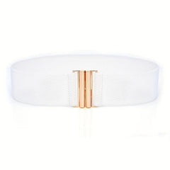 Elastic Wide Belts Golden Buckle Casual Waistband Dress Coat Girdle