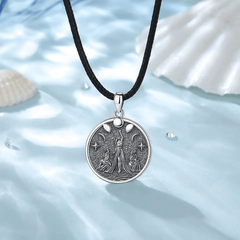 Wicca Triple Moon Goddess Necklace Vintage Charm Jewelry for Women