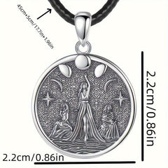 Wicca Triple Moon Goddess Necklace Vintage Charm Jewelry for Women