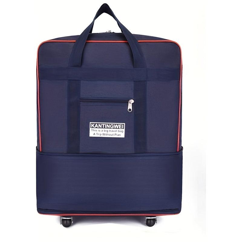 Expandable Travel Luggage Bag With Wheels Large Capacity Duffle Bag