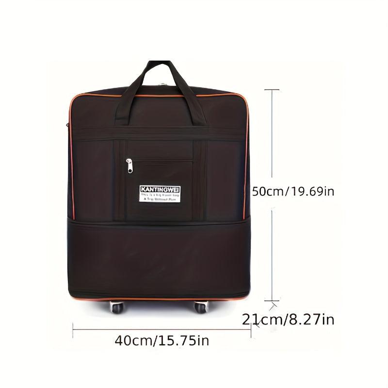Expandable Travel Luggage Bag With Wheels Large Capacity Duffle Bag
