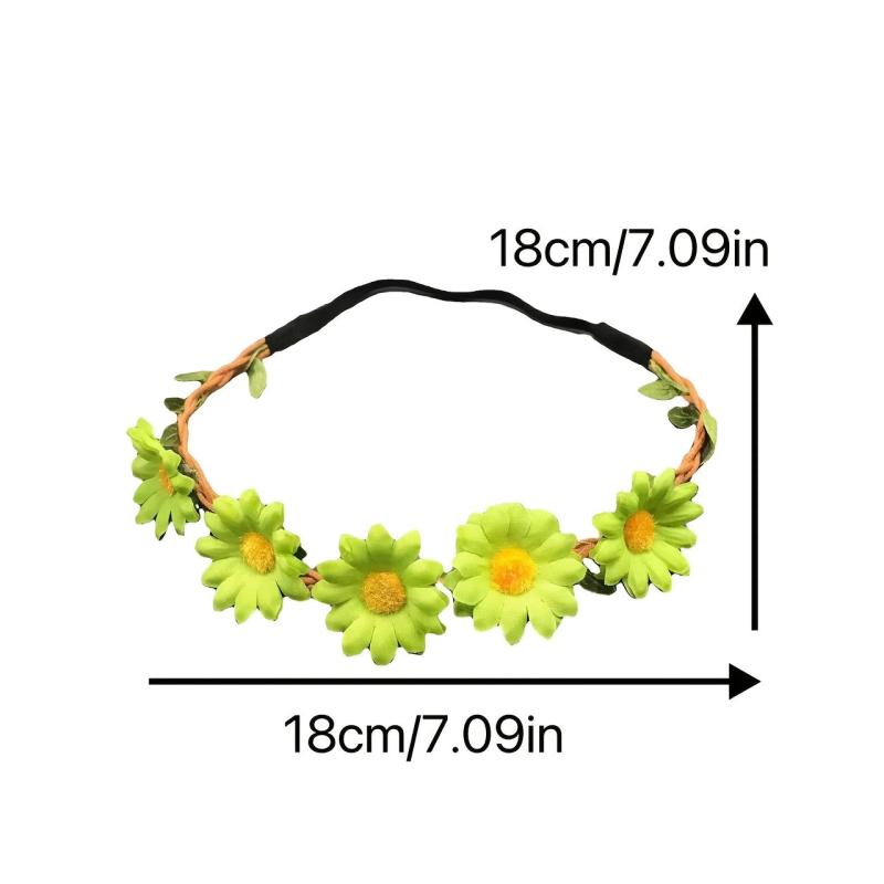 Boho Daisy Flower Headband Stretchy Headdress Women Girls Hair Accessories