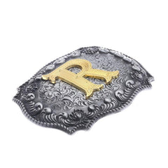 Western Letter R Belt Buckle - Stylish Denim Accessory