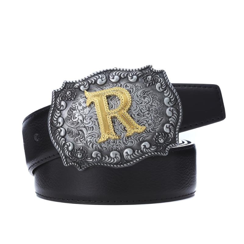 Western Letter R Belt Buckle - Stylish Denim Accessory