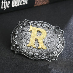 Western Letter R Belt Buckle - Stylish Denim Accessory