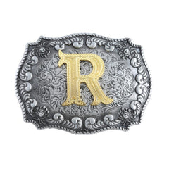 Western Letter R Belt Buckle - Stylish Denim Accessory