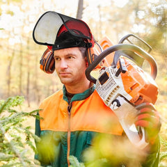 360 Grass Trimmer Helmet Full Face Mesh Visor Logging Brush Cutter Forestry