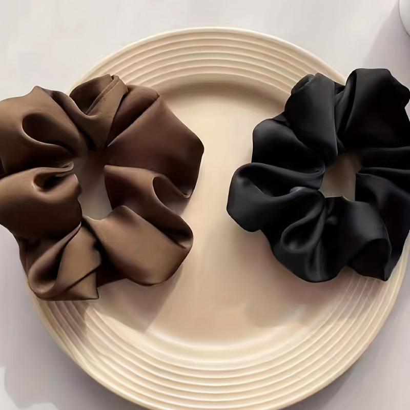 3 Piece Vintage Satin Hair Ties Scrunchies Ponytail Holders