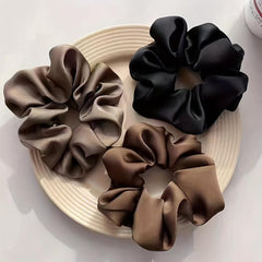 3 Piece Vintage Satin Hair Ties Scrunchies Ponytail Holders