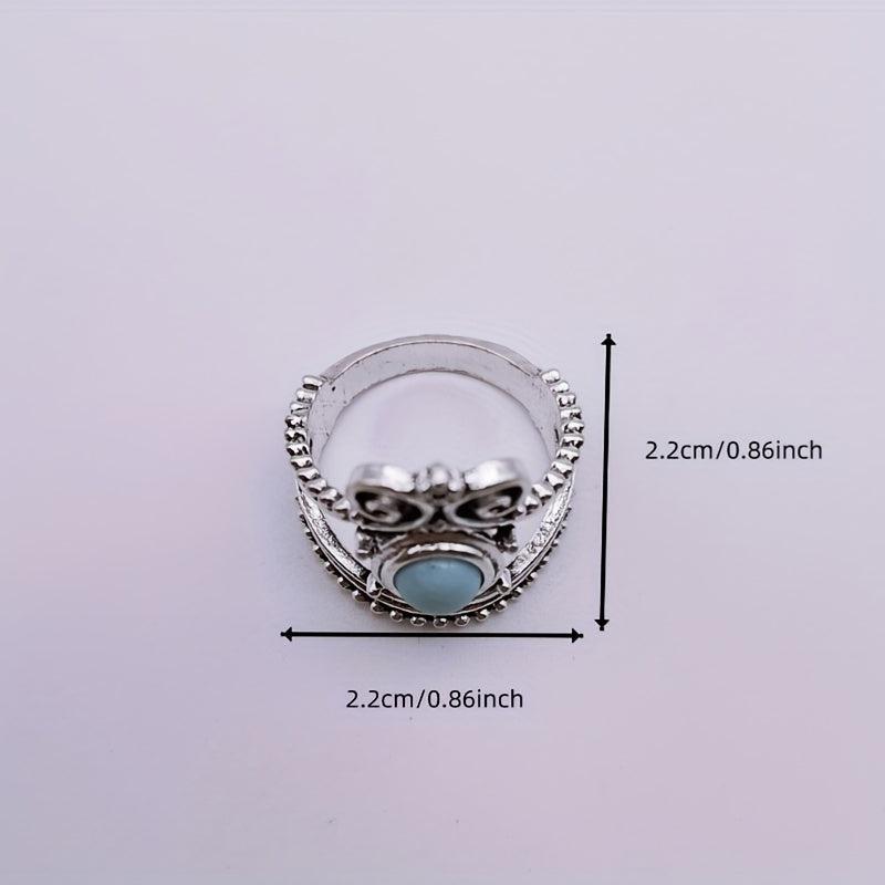 Boho Vintage Ring Set Emerald Stone Couple Ring Jewelry for Men and Women