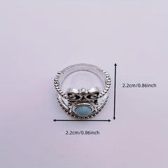 Boho Vintage Ring Set Emerald Stone Couple Ring Jewelry for Men and Women