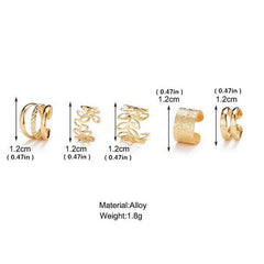 5pcs C Shape Ear Clip for Women and Girls