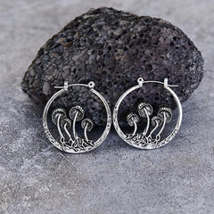 Bohemian Gothic Mushroom Hoop Earrings - Creative Gift For Women