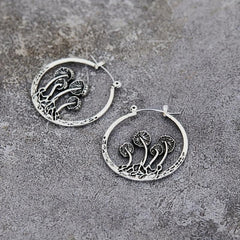 Bohemian Gothic Mushroom Hoop Earrings - Creative Gift For Women