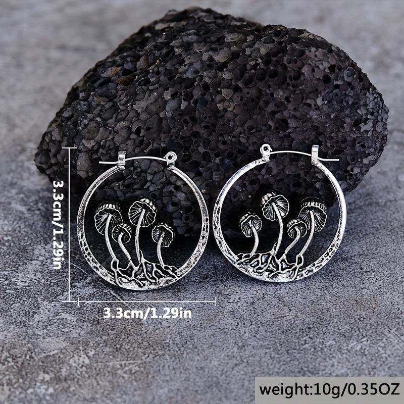 Bohemian Gothic Mushroom Hoop Earrings - Creative Gift For Women