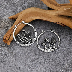 Bohemian Gothic Mushroom Hoop Earrings - Creative Gift For Women