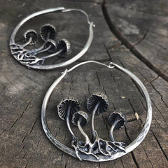 Bohemian Gothic Mushroom Hoop Earrings - Creative Gift For Women