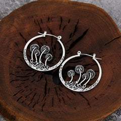 Bohemian Gothic Mushroom Hoop Earrings - Creative Gift For Women