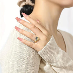 925 Silver Promise Ring Moon Sun Zircon Wedding Ring Young Couples Sizes
