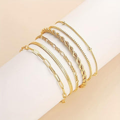 Dainty Herringbone Bracelet 14K Plated for Women Girls