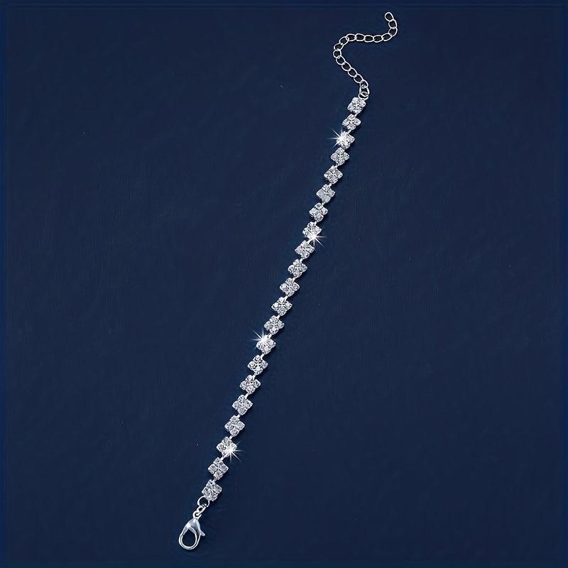 Flash Rhinestone Chain Bracelet Hand Accessory Wedding Banquet Jewelry