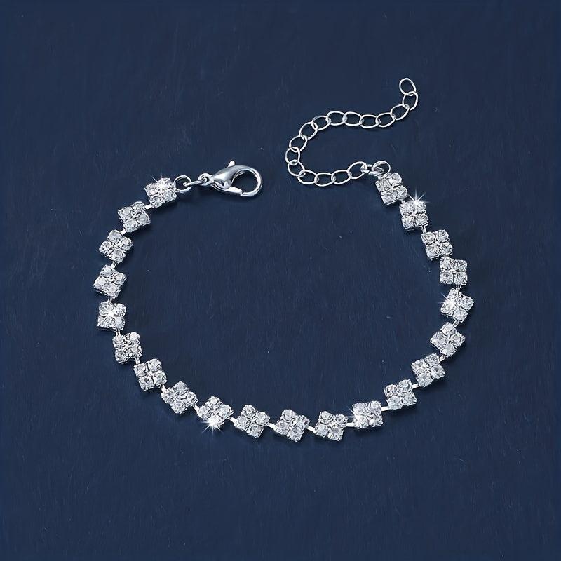 Flash Rhinestone Chain Bracelet Hand Accessory Wedding Banquet Jewelry