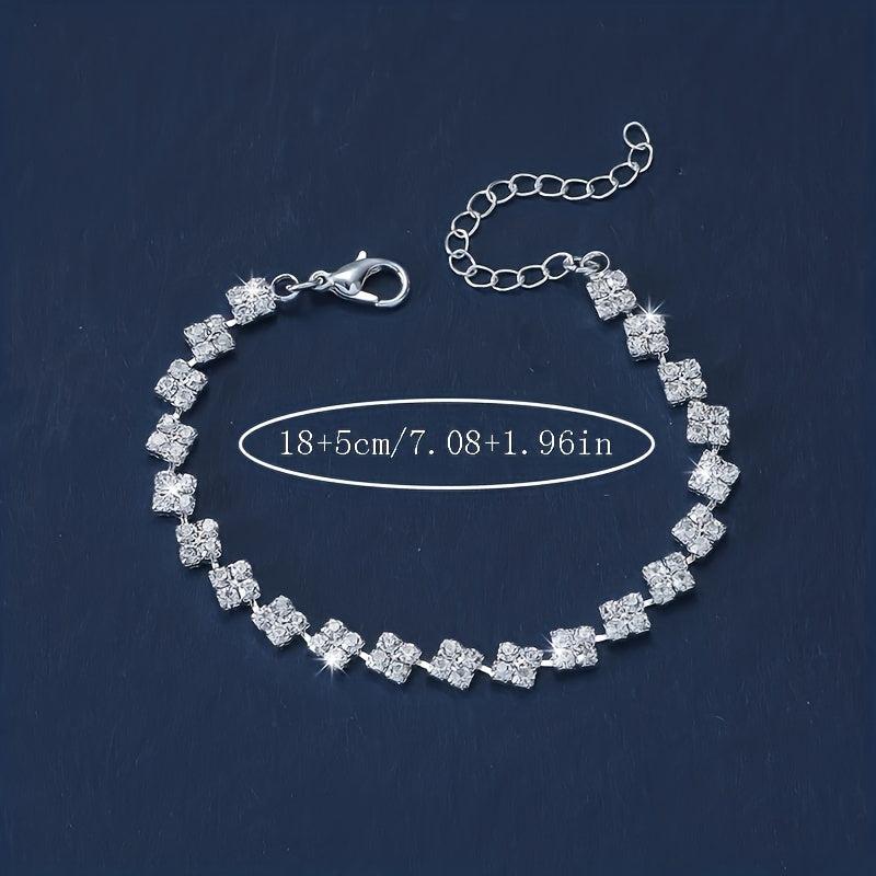 Flash Rhinestone Chain Bracelet Hand Accessory Wedding Banquet Jewelry