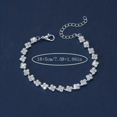 Flash Rhinestone Chain Bracelet Hand Accessory Wedding Banquet Jewelry