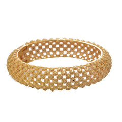 Flower Shape Chunky Bangle 18K Plated Hollow Pattern Copper Bangle Bracelet