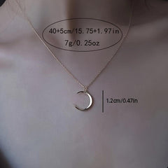 Moon Pendant Necklace Crescent Clavicle Chain For Women