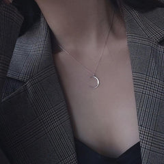 Moon Pendant Necklace Crescent Clavicle Chain For Women