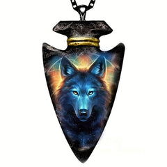 Vintage Hip Hop Wolf Pendant Necklace for Women Girls