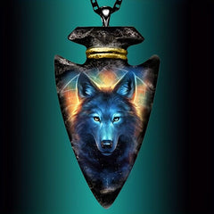 Vintage Hip Hop Wolf Pendant Necklace for Women Girls