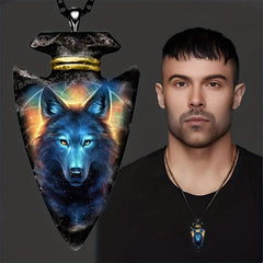 Vintage Hip Hop Wolf Pendant Necklace for Women Girls