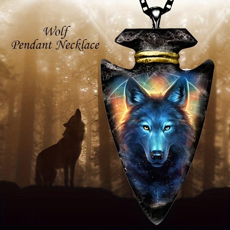 Vintage Hip Hop Wolf Pendant Necklace for Women Girls