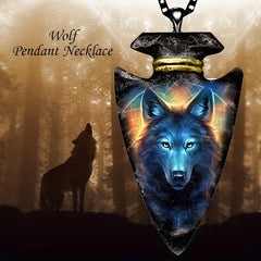 Vintage Hip Hop Wolf Pendant Necklace for Women Girls