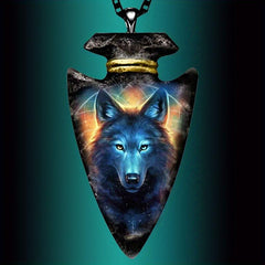 Vintage Hip Hop Wolf Pendant Necklace for Women Girls