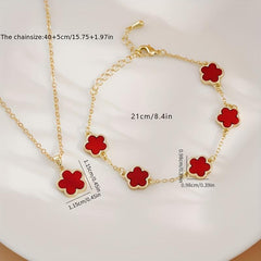 Women's Star Flower Bracelet & Necklace Set Wedding Gift
