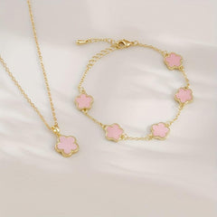 Women's Star Flower Bracelet & Necklace Set Wedding Gift
