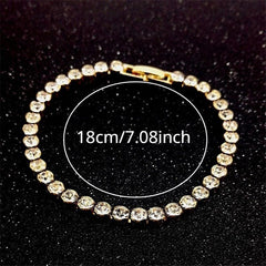 Crystal Inlaid Tennis Bracelet for Wedding Party
