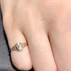 14k Plated Flower Signet Ring for Daily Outfits & Parties