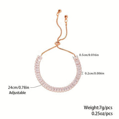 Flash Zircon Chain Bracelet Adjustable Copper Hand Jewelry