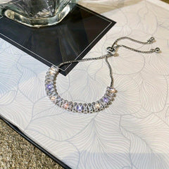 Flash Zircon Chain Bracelet Adjustable Copper Hand Jewelry