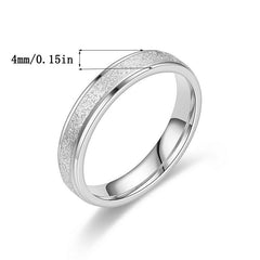 Kpop Style Stainless Steel Band Ring, Frosted Surface, Unisex