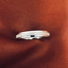 Kpop Style Stainless Steel Band Ring, Frosted Surface, Unisex