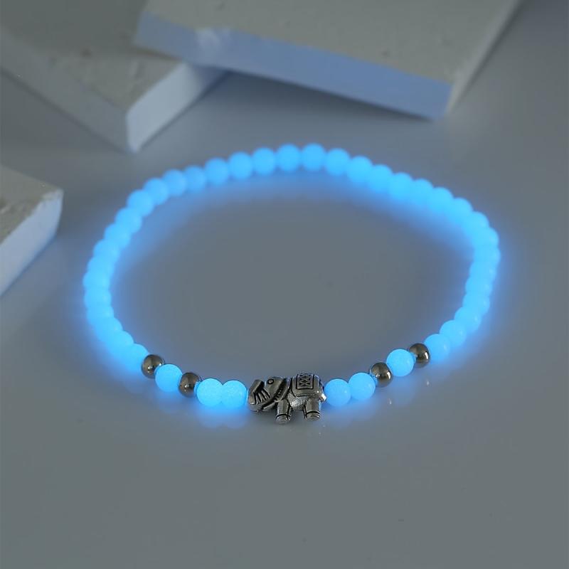 Luminous Beads Elephant Bracelet Elastic Stretch Hand Jewelry