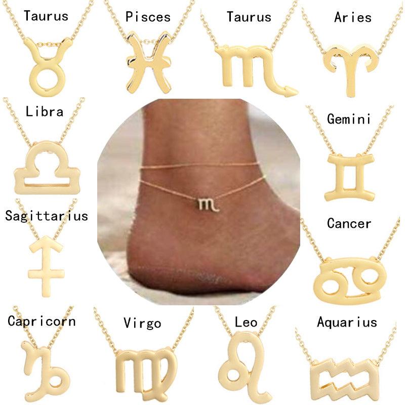 Constellation Pendant Double Layers Anklet Foot Jewelry