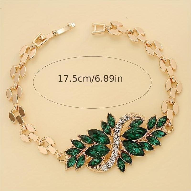 S-Shape Rhinestone Bracelet Adjustable Faux Gemstone Hand Jewelry